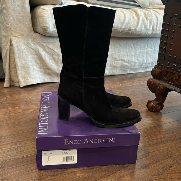 Enzo Angiolini blk suede boots with box size 9.5 - Picture 1 of 9
